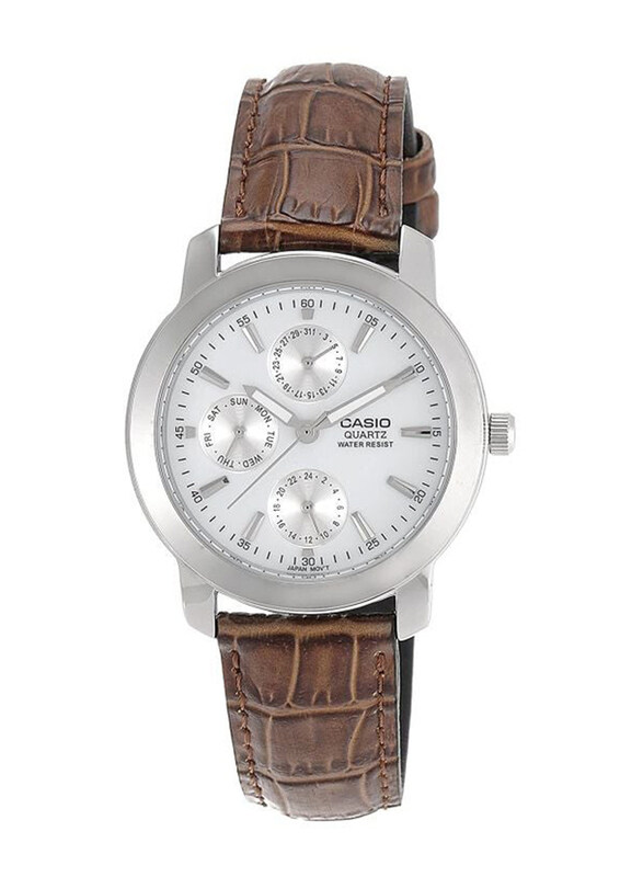 Casio Analog Watch for Men with Leather Band, Water Resistant, MTP1192E-7A, Brown-White
Casio Analog Watch for Men with Leather Band, Water Resistant, MTP1192E-7A, Brown-White