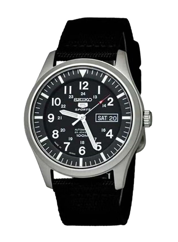 Seiko Analog Automatic Wrist Watch for Men with Fabric Band, Water Resistant, SNZG15J1, Black
Seiko Analog Automatic Wrist Watch for Men with Fabric Band, Water Resistant, SNZG15J1, Black