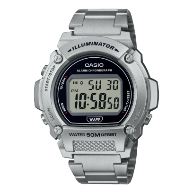 Casio Standard Series Digital Watch for Men with Stainless Steel Band, Water Resistant, W-219HD-1AVDF, Silver-Black
Casio Standard Series Digital Watch for Men with Stainless Steel Band, Water Resistant, W-219HD-1AVDF, Silver-Black