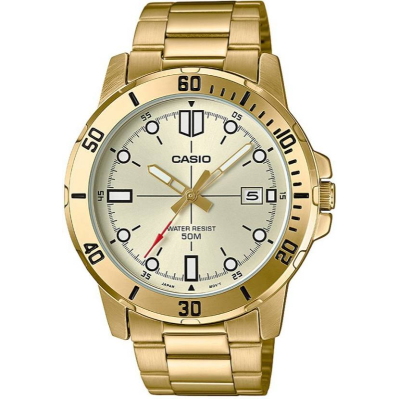 Casio Standard Analog Watch for Men with Stainless Steel Band, Water Resistant, MTP-VD01G-9EVUDF, Gold-Off White
Casio Standard Analog Watch for Men with Stainless Steel Band, Water Resistant, MTP-VD01G-9EVUDF, Gold-Off White