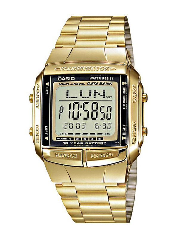 Casio Digital Wrist Watch for Men with Stainless Steel Band, Water Resistant, DB-360G-9A, Gold-Grey
Casio Digital Wrist Watch for Men with Stainless Steel Band, Water Resistant, DB-360G-9A, Gold-Grey