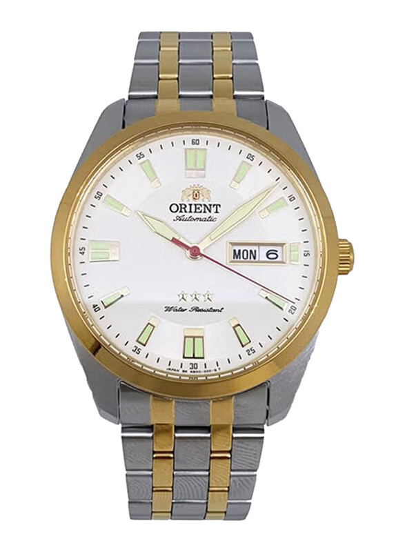 Orient Automatic Movement Analog Watch for Men with Stainless Steel Band, Water Resistant, SAB0C008W8, Silver/Gold-White
Orient Automatic Movement Analog Watch for Men with Stainless Steel Band, Water Resistant, SAB0C008W8, Silver/Gold-White