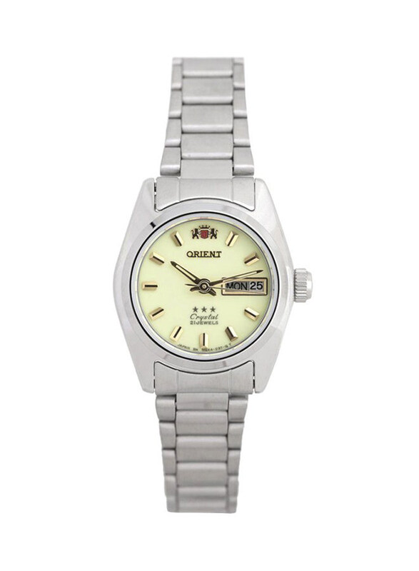 Orient Analog Watch for Women with Stainless Steel Band, Water Resistant, SNQ 0A01 XR8, Silver-Green
Orient Analog Watch for Women with Stainless Steel Band, Water Resistant, SNQ 0A01 XR8, Silver-Green