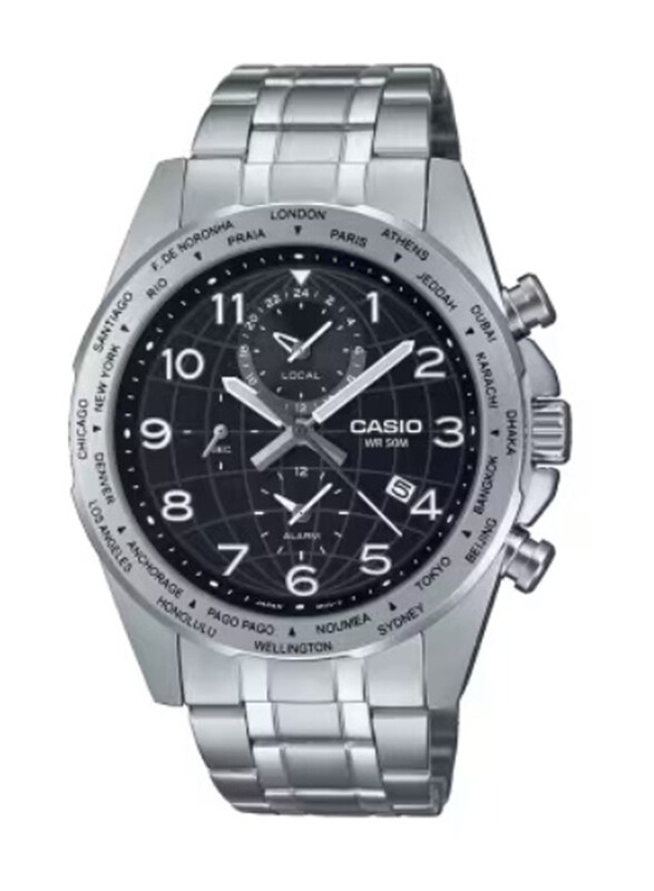 Casio Standard Series Analog Watch for Men with Stainless Steel Band, Water Resistant and Chronograph, MTP-W500D-1AVDF, Silver-Black
Casio Standard Series Analog Watch for Men with Stainless Steel Band, Water Resistant and Chronograph, MTP-W500D-1AVDF, Silver-Black