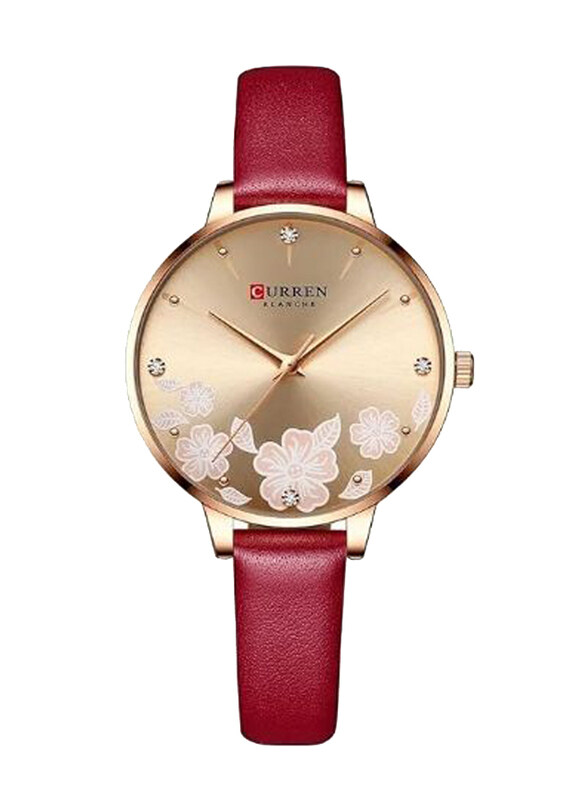 Curren Analog Watch for Women with Leather Band, Water Resistant, 9068, Red-Gold
Curren Analog Watch for Women with Leather Band, Water Resistant, 9068, Red-Gold