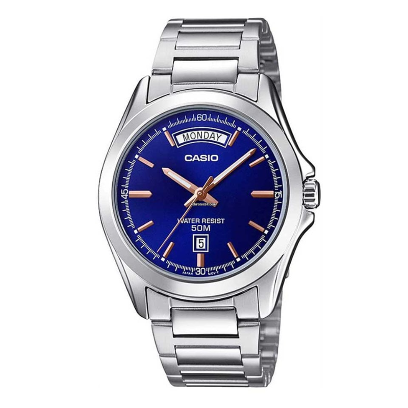 Casio Enticer Men Analog Watch for Men with Stainless Steel Band, Water Resistant, MTP-1370D-2AVDF, Silver-Blue
Casio Enticer Men Analog Watch for Men with Stainless Steel Band, Water Resistant, MTP-1370D-2AVDF, Silver-Blue
