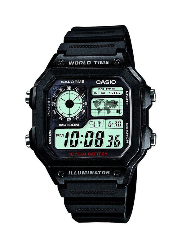 Casio Youth Series Digital Watch for Men with Silicone Band, Water Resistant, AE-1200WH-1ADF, Black-Green
Casio Youth Series Digital Watch for Men with Silicone Band, Water Resistant, AE-1200WH-1ADF, Black-Green