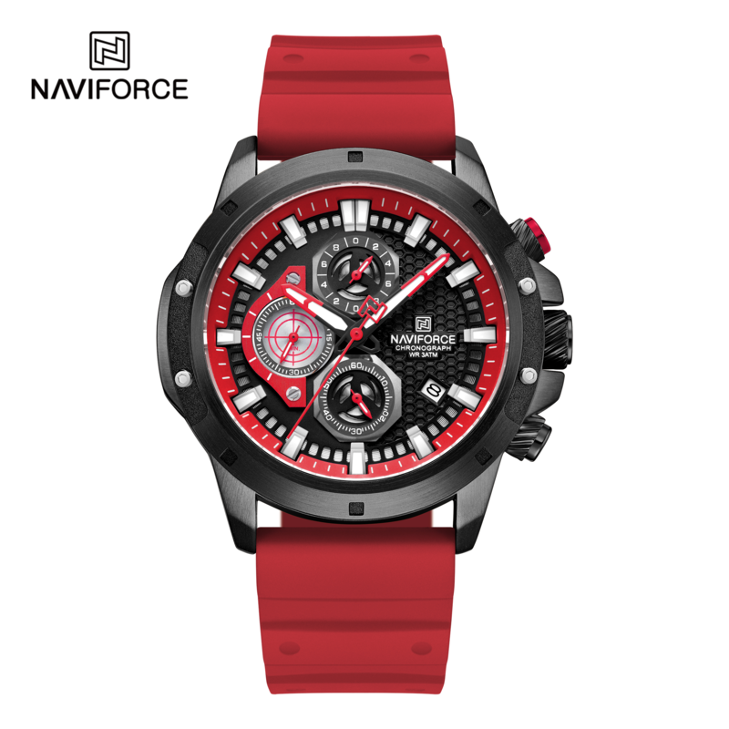Naviforce Analog Watch for Men with Silicone Band, Water Resistant and Chronograph, NF8036, Red-Multicolour
Naviforce Analog Watch for Men with Silicone Band, Water Resistant and Chronograph, NF8036, Red-Multicolour