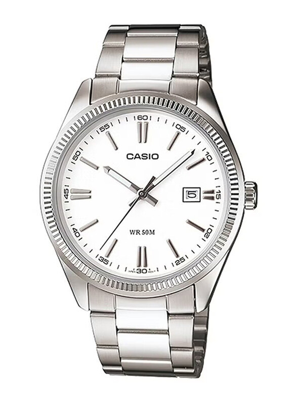 Casio Analog Watch for Men with Stainless Steel Band, Water Resistant, MTP-1302D-7A1, Silver-White
Casio Analog Watch for Men with Stainless Steel Band, Water Resistant, MTP-1302D-7A1, Silver-White