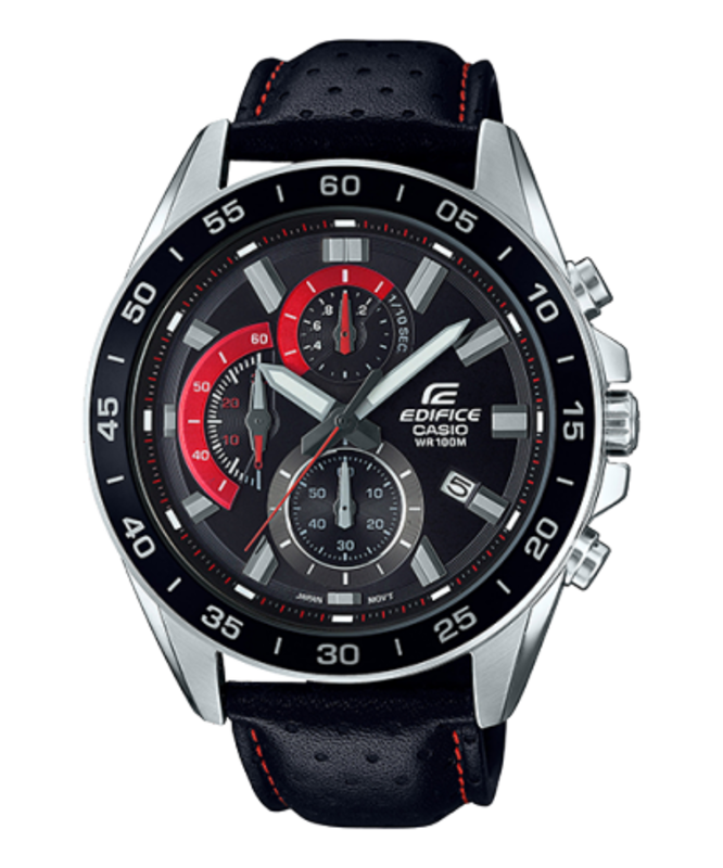 Casio Edifice Analog Watch for Men with Leather Band, Water Resistant and Chronograph, EFV-550L-1AV, Black-Black
Casio Edifice Analog Watch for Men with Leather Band, Water Resistant and Chronograph, EFV-550L-1AV, Black-Black