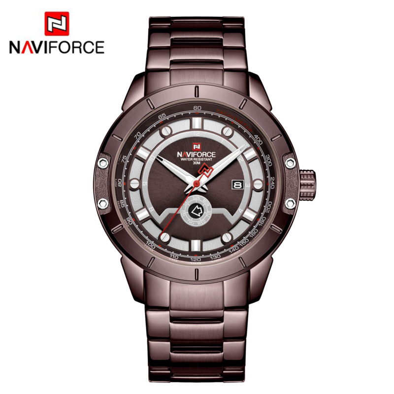 Naviforce Analog Watch for Men with Stainless Steel Band, Water Resistant, NF9166, Brown-Brown
Naviforce Analog Watch for Men with Stainless Steel Band, Water Resistant, NF9166, Brown-Brown
