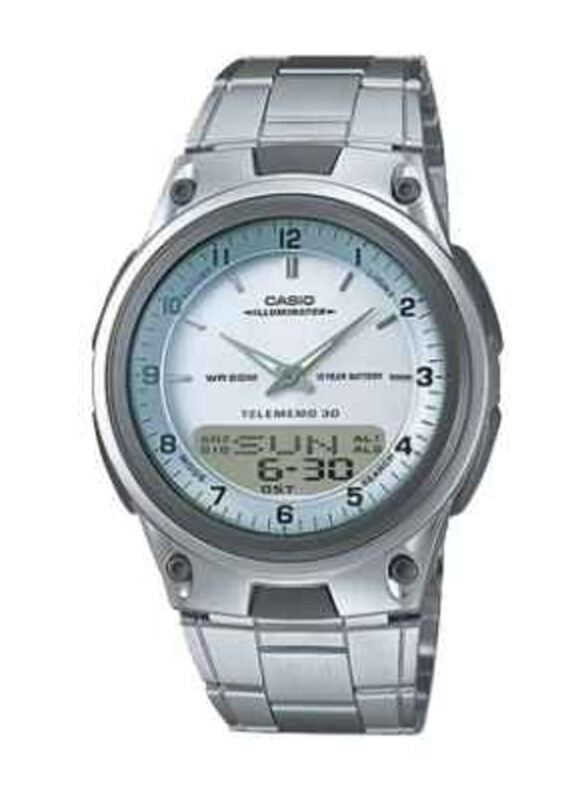 Casio Analog + Digital Watch for Men with Stainless Steel Band, Water Resistant, AW-80D-7A, Silver-White/Grey
Casio Analog + Digital Watch for Men with Stainless Steel Band, Water Resistant, AW-80D-7A, Silver-White/Grey