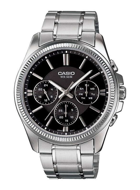 Casio Analog Watch for Men with Stainless Steel Band, Water Resistant, MTP-1375D-1AVDF, Silver-Black
Casio Analog Watch for Men with Stainless Steel Band, Water Resistant, MTP-1375D-1AVDF, Silver-Black