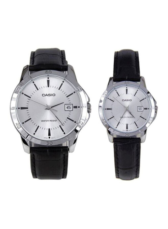 Casio Dress Analog Watch for Unisex with Leather Band, MTP/LTP-V004L-7AUDF, 2 Pieces, Silver-Black
Casio Dress Analog Watch for Unisex with Leather Band, MTP/LTP-V004L-7AUDF, 2 Pieces, Silver-Black
