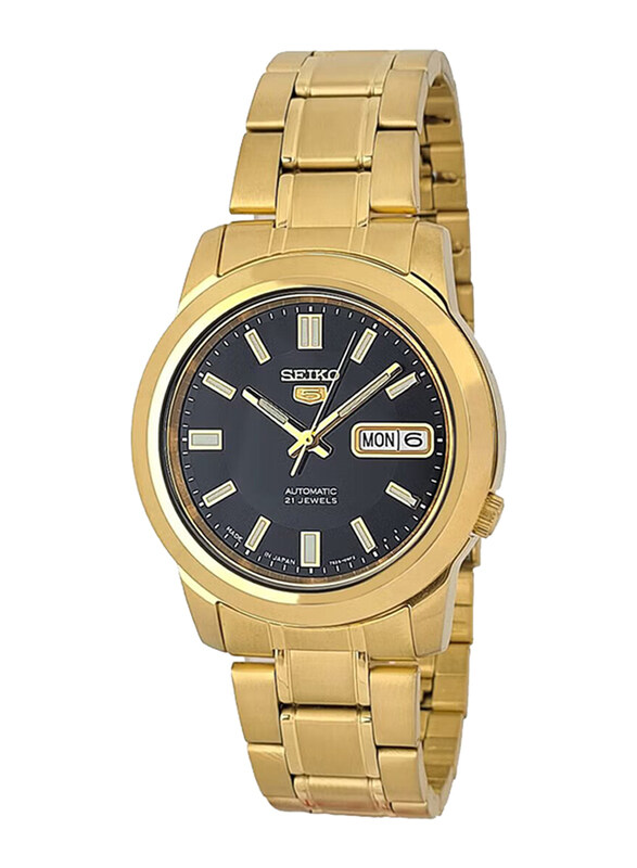 Seiko Analog Watch for Men with Stainless Steel Band with Day & Date Display, Water Resistant, SNKK22J1, Gold-Black
Seiko Analog Watch for Men with Stainless Steel Band with Day & Date Display, Water Resistant, SNKK22J1, Gold-Black