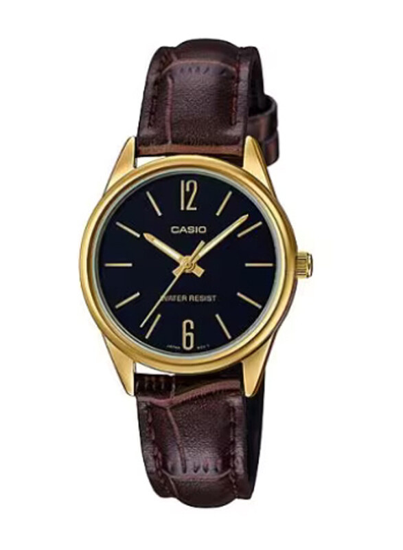 Casio Analog Watch for Women with Leather Band, Water Resistant, LTP-V005GL-1B2UDF, Brown-Black
Casio Analog Watch for Women with Leather Band, Water Resistant, LTP-V005GL-1B2UDF, Brown-Black