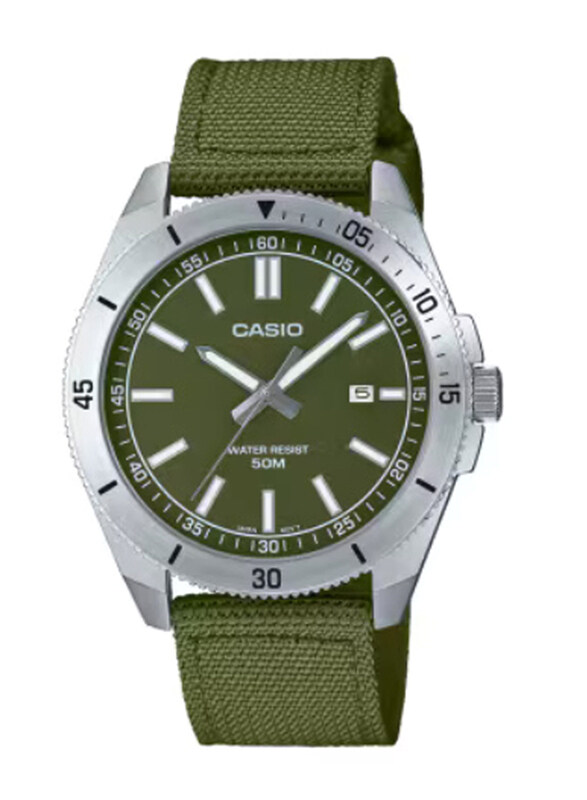 Casio Standard Analog Watch for Men with Cloth Band, Water Resistant, MTP-B155C-3EVDF, Green-Green
Casio Standard Analog Watch for Men with Cloth Band, Water Resistant, MTP-B155C-3EVDF, Green-Green