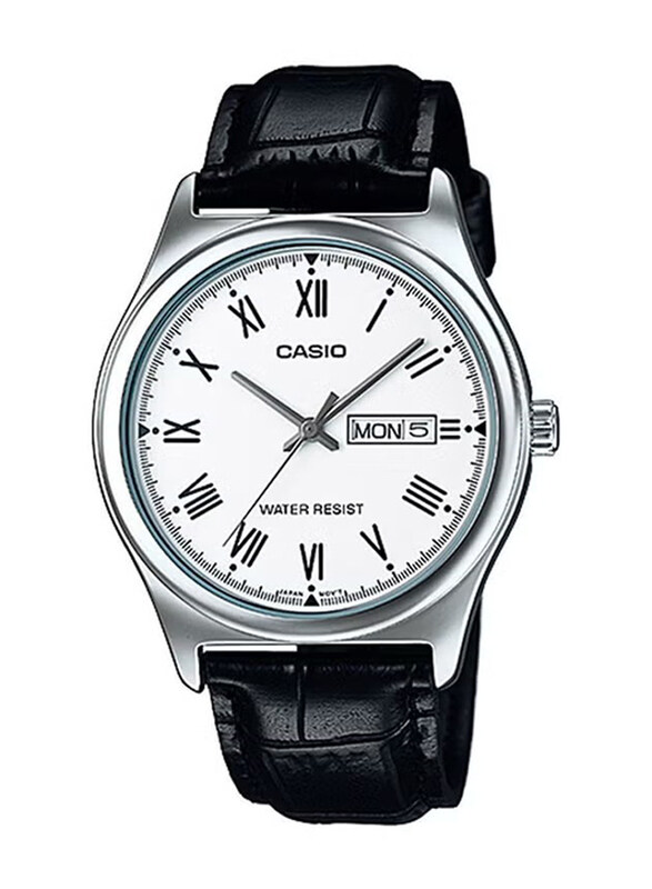 Casio Analog Quartz Watch for Men with Leather Band, Water Resistant, MTP-V006L-7BUDF, Black-White
Casio Analog Quartz Watch for Men with Leather Band, Water Resistant, MTP-V006L-7BUDF, Black-White