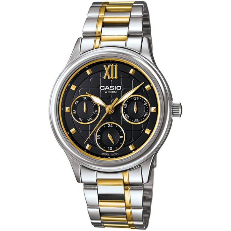 Casio Enticer Analog Watch for Women with Stainless Steel Band, Water Resistant and Chronograph, LTP-E306SG-1AVDF, Multicolour-Black
Casio Enticer Analog Watch for Women with Stainless Steel Band, Water Resistant and Chronograph, LTP-E306SG-1AVDF, Multicolour-Black