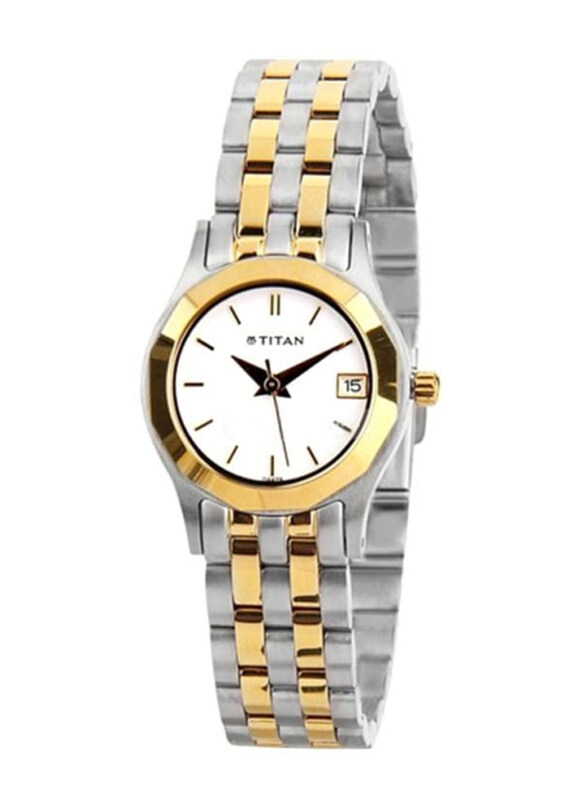 Titan Analog Wrist Watch for Women with Stainless Steel Band, 9856BM01, Silver/Gold-White
Titan Analog Wrist Watch for Women with Stainless Steel Band, 9856BM01, Silver/Gold-White