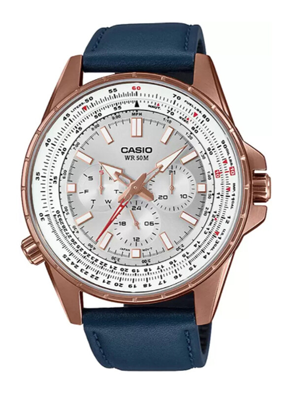 Casio Enticer Analog Watch for Men with Resin Band, Water Resistant and Chronograph, MTP-SW320RL-7AVDF, Blue-White
Casio Enticer Analog Watch for Men with Resin Band, Water Resistant and Chronograph, MTP-SW320RL-7AVDF, Blue-White