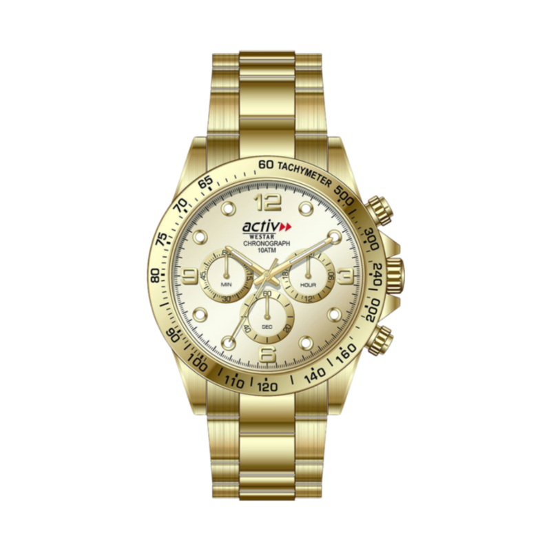 Westar Analog Watch for Men with Stainless Steel Band, Water Resistant and Chronograph, 90272GPN102, Gold-Gold
Westar Analog Watch for Men with Stainless Steel Band, Water Resistant and Chronograph, 90272GPN102, Gold-Gold