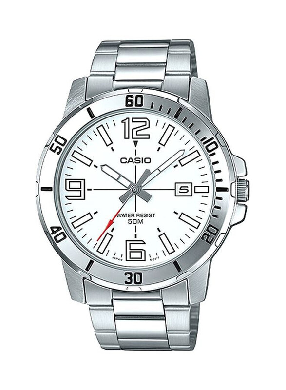 Casio Analog Watch for Men with Stainless Steel Band, Water Resistant, MTP-VD01D-7B, Silver-White
Casio Analog Watch for Men with Stainless Steel Band, Water Resistant, MTP-VD01D-7B, Silver-White