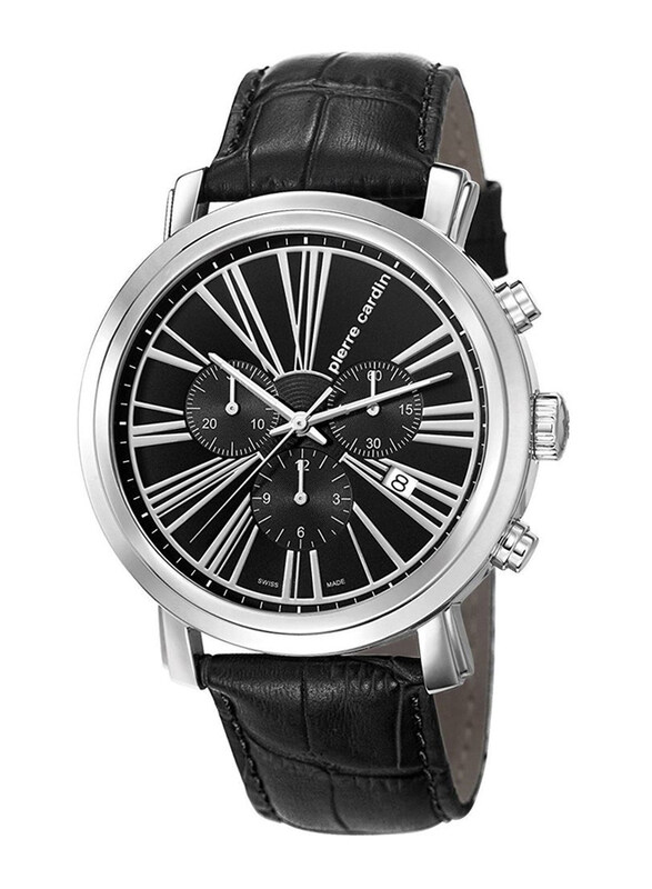 Pierre Cardin Analog Watch for Men with Leather Band, Chronograph, PC106751S02, Black
Pierre Cardin Analog Watch for Men with Leather Band, Chronograph, PC106751S02, Black