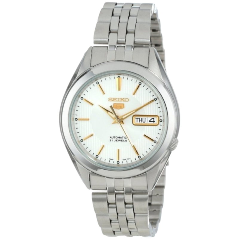 Seiko Series 5 Analog Watch for Men with Stainless Steel Band, Water Resistant, SNKL17K1, Silver-White
Seiko Series 5 Analog Watch for Men with Stainless Steel Band, Water Resistant, SNKL17K1, Silver-White