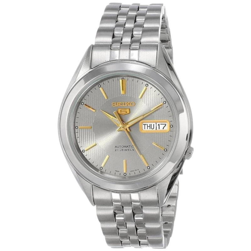 Seiko Series 5 Analog Watch for Men with Stainless Steel Band, Water Resistant, SNKL19K1, Silver-Silver
Seiko Series 5 Analog Watch for Men with Stainless Steel Band, Water Resistant, SNKL19K1, Silver-Silver