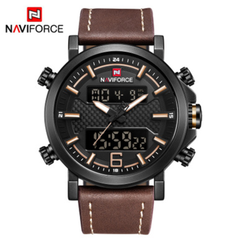 Naviforce Analog/Digital Watch for Men with Leather Band, Water Resistant, NF9135, Brown-Black
Naviforce Analog/Digital Watch for Men with Leather Band, Water Resistant, NF9135, Brown-Black