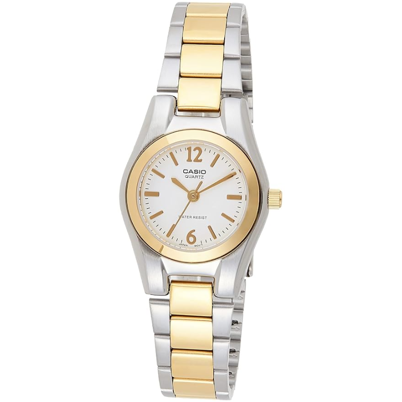 Casio Enticer Analog Watch for Women with Stainless Steel Band, Water Resistant, LTP-1253SG-7ADF, Silver/gold-White
Casio Enticer Analog Watch for Women with Stainless Steel Band, Water Resistant, LTP-1253SG-7ADF, Silver/gold-White