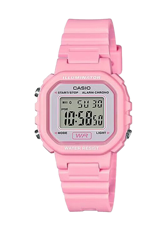 Casio Digital Watch for Women with Resin Band, Water Resistant, LA-20WH-4A1DF, Pink-Grey
Casio Digital Watch for Women with Resin Band, Water Resistant, LA-20WH-4A1DF, Pink-Grey