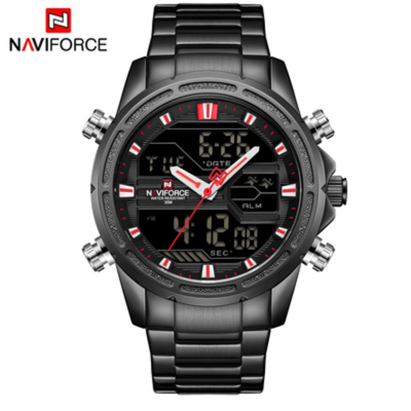 Naviforce Analog/Digital Watch for Men with Stainless Steel Band, Water Resistant, NF9138S, Black-Multicolour
Naviforce Analog/Digital Watch for Men with Stainless Steel Band, Water Resistant, NF9138S, Black-Multicolour