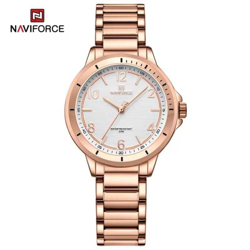 Naviforce Analog Watch for Women with Stainless Steel Band, Water Resistant, 5021, Rose Gold-White
Naviforce Analog Watch for Women with Stainless Steel Band, Water Resistant, 5021, Rose Gold-White