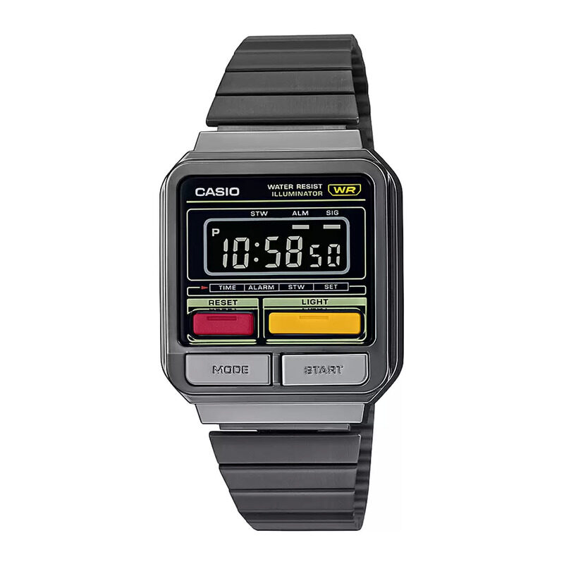Casio Vintage Digital Unisex Watch with Stainless Steel Band, Water Resistant, A120WEGG-1BDF, Black-Black
Casio Vintage Digital Unisex Watch with Stainless Steel Band, Water Resistant, A120WEGG-1BDF, Black-Black