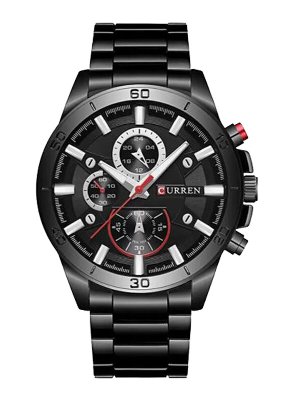 Curren Analog Watch for Men with Stainless Steel Band, Water Resistant and Chronograph, 8275, Black-Black
Curren Analog Watch for Men with Stainless Steel Band, Water Resistant and Chronograph, 8275, Black-Black
