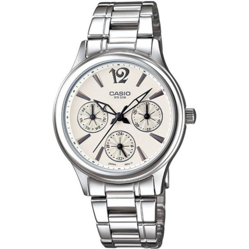Casio Analog Watch for Women with Stainless Steel Band, Water Resistant and Chronograph, LTP-2085D-7AVDF, Silver-White
Casio Analog Watch for Women with Stainless Steel Band, Water Resistant and Chronograph, LTP-2085D-7AVDF, Silver-White