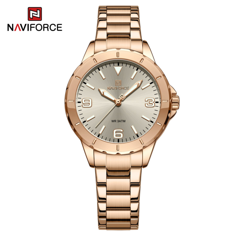 Naviforce Analog Watch for Women with Stainless Steel Band, Water Resistant, NF5022, Rose Gold-Grey
Naviforce Analog Watch for Women with Stainless Steel Band, Water Resistant, NF5022, Rose Gold-Grey