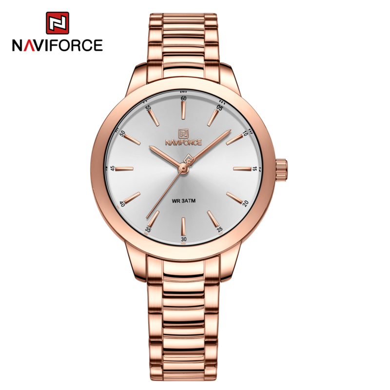 Naviforce Analog Watch for Women with Stainless Steel Band, Water Resistant, 5025, Rose Gold-Silver
Naviforce Analog Watch for Women with Stainless Steel Band, Water Resistant, 5025, Rose Gold-Silver