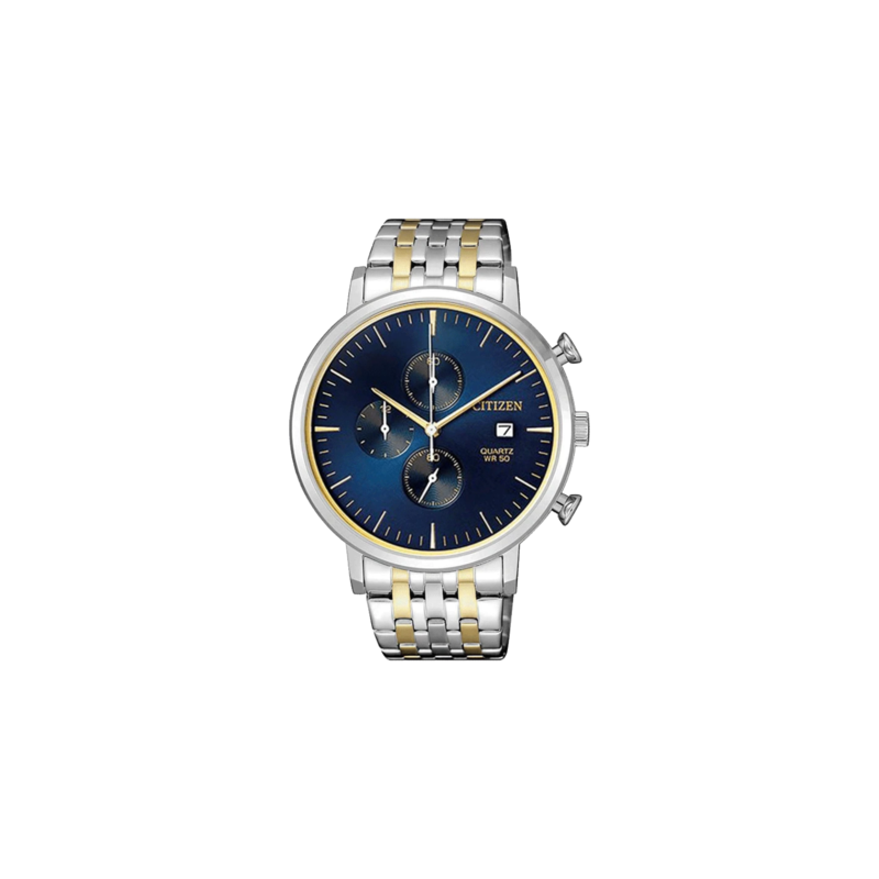 Citizen Analog Watch for Men with Stainless Steel Band, Water Resistant and Chronograph, AN3614-54L, Multicolour-Blue
Citizen Analog Watch for Men with Stainless Steel Band, Water Resistant and Chronograph, AN3614-54L, Multicolour-Blue