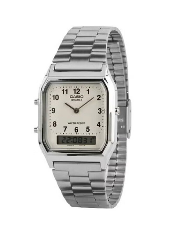 Casio Enticer Analog + Digital Watch for Men with Stainless Steel Band, Water Resistant, AQ-230A-7BHDF, Silver-White
Casio Enticer Analog + Digital Watch for Men with Stainless Steel Band, Water Resistant, AQ-230A-7BHDF, Silver-White