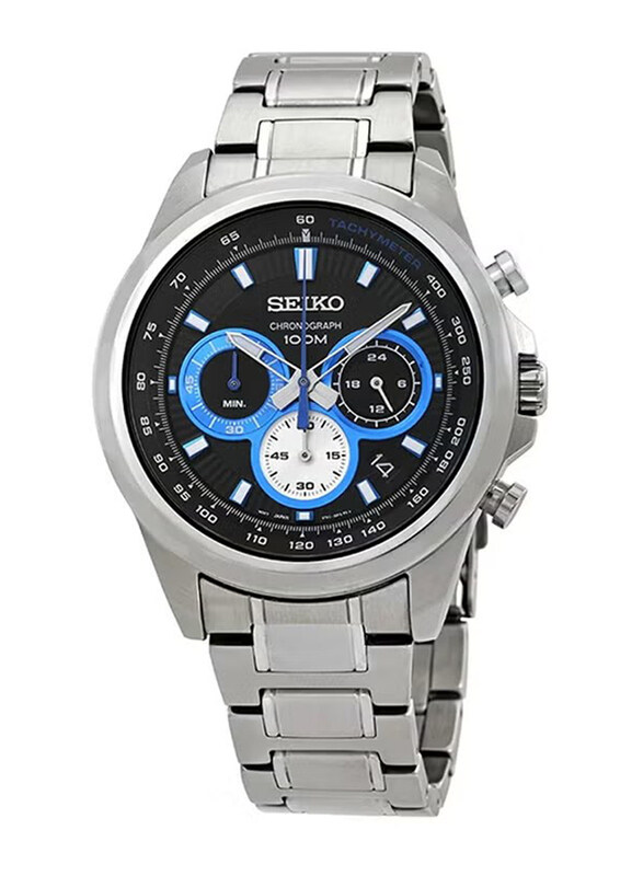 Seiko Analog Watch for Men with Stainless Steel Band, Water Resistant and Chronograph, SSB243P1, Silver-Black
Seiko Analog Watch for Men with Stainless Steel Band, Water Resistant and Chronograph, SSB243P1, Silver-Black