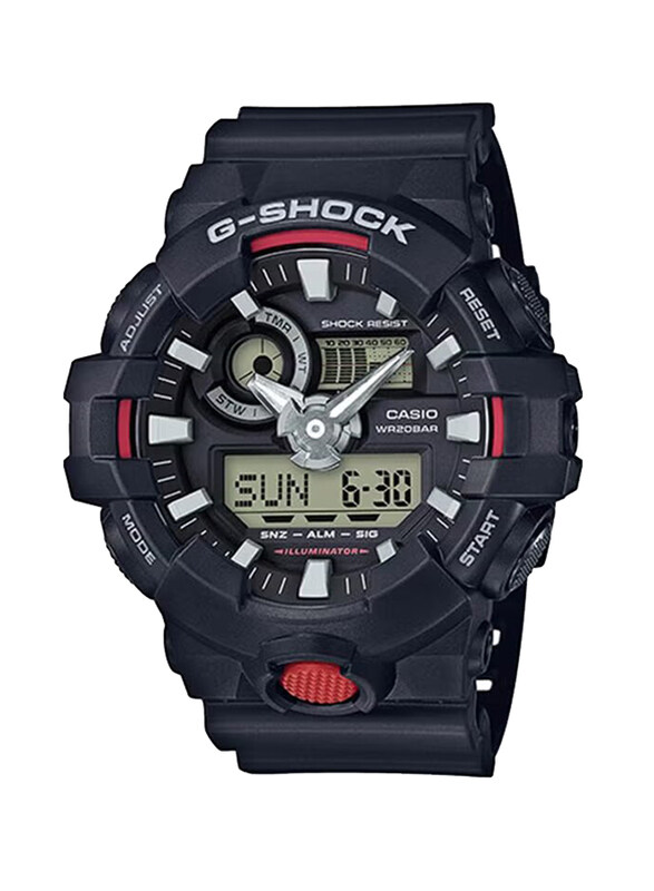 G-Shock Analog + Digital Quartz Watch for Men with Rubber Band, Water Resistant, GA-700-1AER, Black
G-Shock Analog + Digital Quartz Watch for Men with Rubber Band, Water Resistant, GA-700-1AER, Black