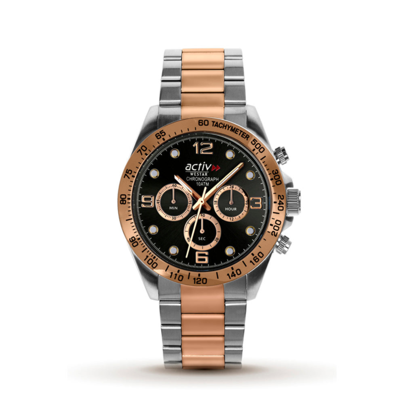 Westar Analog Watch for Men with Stainless Steel Band, Water Resistant and Chronograph, 90272SPN603, Silver/rose Gold-Black
Westar Analog Watch for Men with Stainless Steel Band, Water Resistant and Chronograph, 90272SPN603, Silver/rose Gold-Black