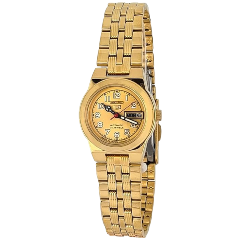 Seiko Series 5 Analog Watch for Women with Stainless Steel Band, Water Resistant, SYMF94J1, Gold-Gold
Seiko Series 5 Analog Watch for Women with Stainless Steel Band, Water Resistant, SYMF94J1, Gold-Gold