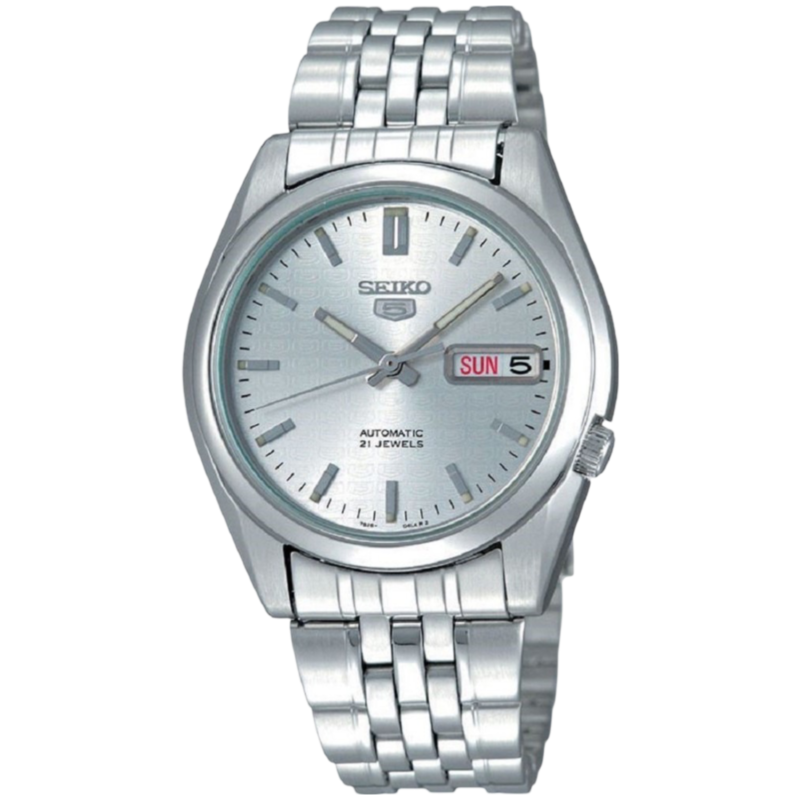 Seiko 5 Automatic Analog Watch for Men with Stainless Steel Band, Water Resistant, SNK355K1, Silver-Silver
Seiko 5 Automatic Analog Watch for Men with Stainless Steel Band, Water Resistant, SNK355K1, Silver-Silver