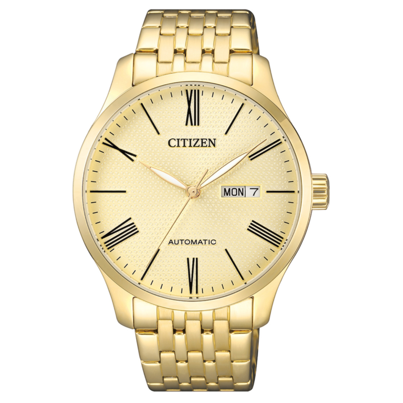 Citizen Analog Watch for Men with Stainless Steel Band, Water Resistant, NH8352-53P, Gold-Gold
Citizen Analog Watch for Men with Stainless Steel Band, Water Resistant, NH8352-53P, Gold-Gold