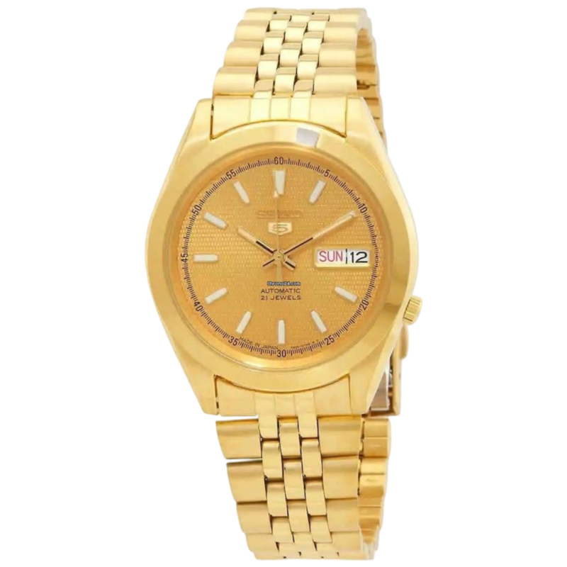 Seiko 5 Automatic Analog Watch for Men with Stainless Steel Band, Water Resistant, SNKF82J1, Gold-Gold
Seiko 5 Automatic Analog Watch for Men with Stainless Steel Band, Water Resistant, SNKF82J1, Gold-Gold