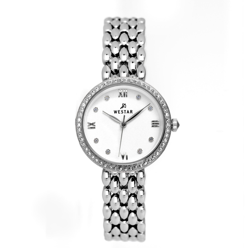 Westar Analog Watch for Women with Stainless Steel Band, Water Resistant, 00105STN107, Silver-White
Westar Analog Watch for Women with Stainless Steel Band, Water Resistant, 00105STN107, Silver-White